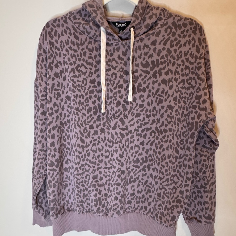 Buffalo David Bitton Purple Leopard Hoodie size small - Picture 3 of 4